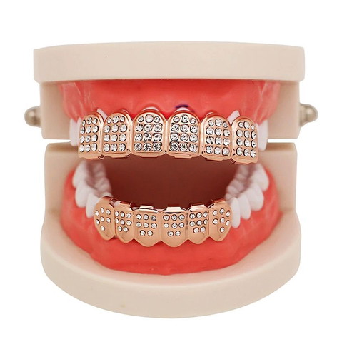Grillz Rose Bling Bling new hip-hop set