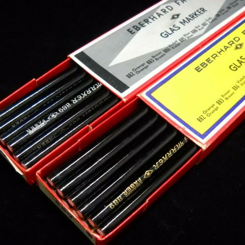 Vintage Eberhard Faber Glass Marker 889 pencils new, 2 boxes, 24 pieces