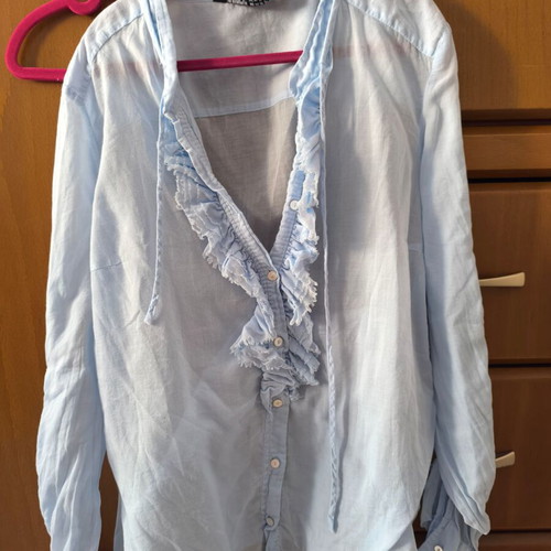 Zara linen shirt blue small used