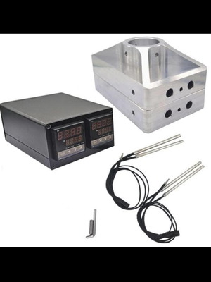 Aluminum heating plates set 18x12cm like new with digital PID thermostat
