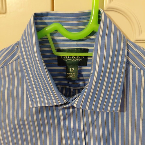Ralph Lauren striped blue shirt like new, boys 10-12 years