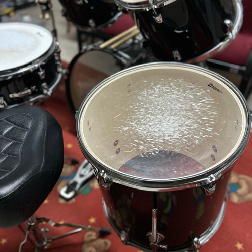 Premier Olympic drum set used with stool, cymbal and music stand
