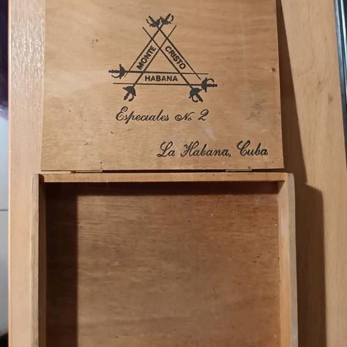 Montecristo Habana Cuba wooden cigar box used decorative