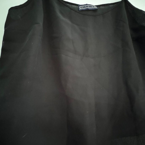 Chiffon crop top, black
