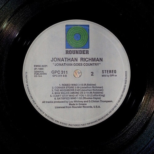 Jonathan Richman Jonathan Goes Country CD used, rock