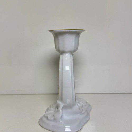 Porcelain candlestick with gilded floral decoration