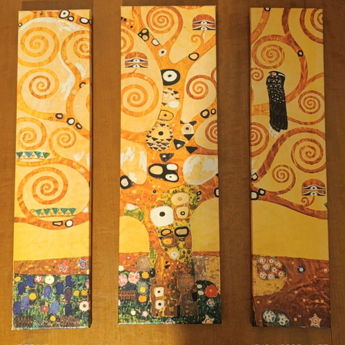 Triptych painting The tree of life Gustav Klimt new on canvas 50x65