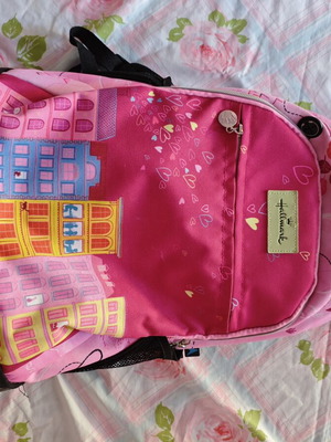 Hallmark Town school trolley bag with bottle holder fuchsia