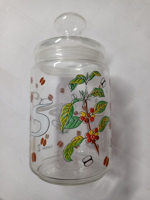 Glass storage jars used, vintage kitchen items, set of 3