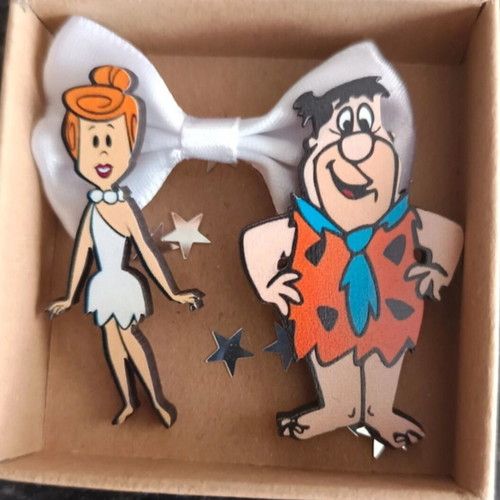 Wooden Flintstones earrings with stainless steel clasp