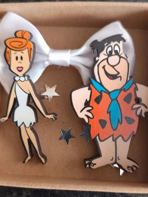 Wooden Flintstones earrings with stainless steel clasp
