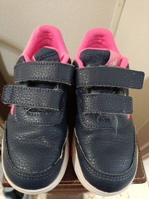 Adidas athletic shoes used, size 27, blue and pink