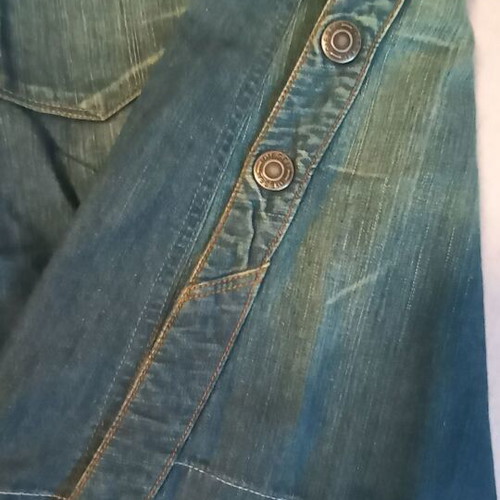 Diesel asymmetric midi denim skirt like new, size S, blue