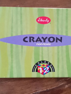 Packet of wax crayons, 12 colors