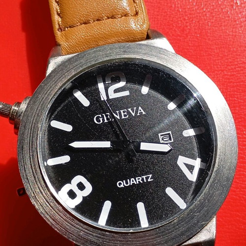 Geneva wristwatch battery powered used, large size