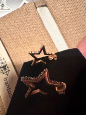 Chrysa star earrings with multicolored stones silver gold-plated Bantouvani like new