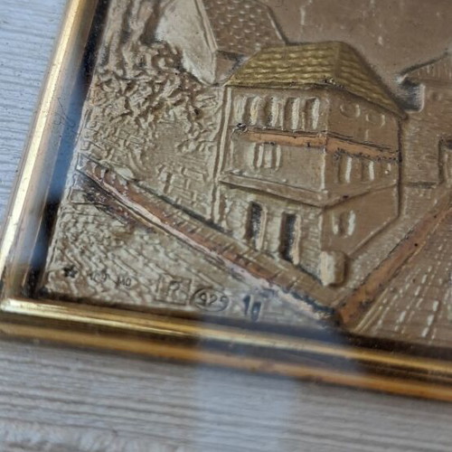Old 925 Silver Engraved Plaque Like New