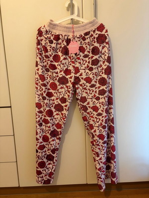 Karavan velvet pants new, size S, beige and red
