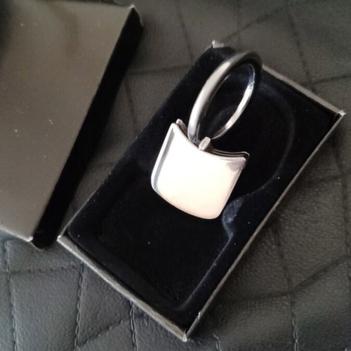 Keychain with open ring and snap ring mechanism made of steel new