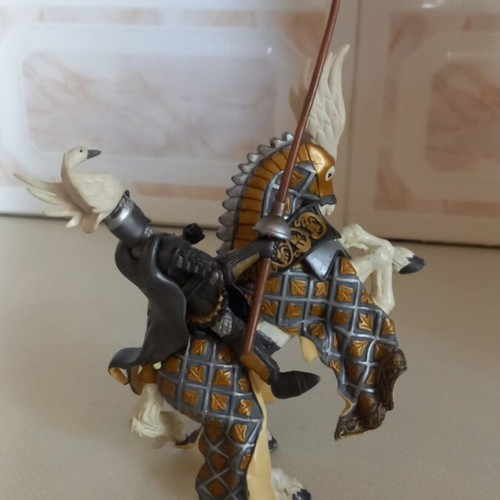 PAPO horse and knight swan figure like new