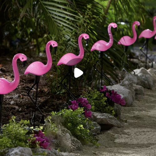 Flamingo solar lamp set 6 pcs, new, garden decoration