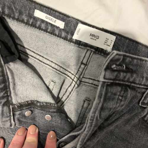 Mango Gisele gray high-waist straight mom jeans, size 38