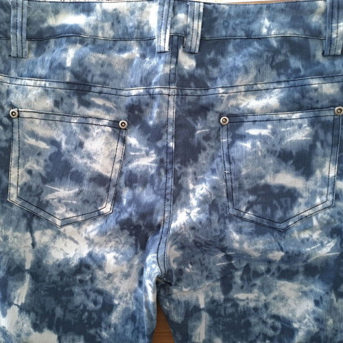 Acid washed pants regular fit Pink Woman new, white and blue