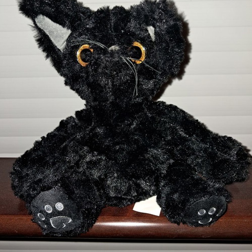 Black Plush Cat 22 cm new, soft texture