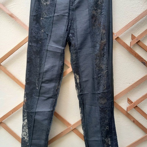 Seventy women's pants black, silk taffeta and lace, like new, XS