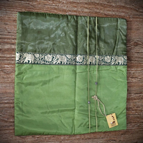 Silk pillow cover 39x39 cm green Real Siam Silk