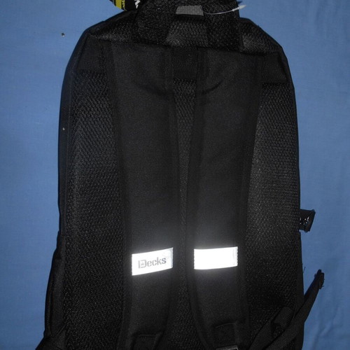 Decks Can't Be Silent Today school backpack new, black with red and gray design