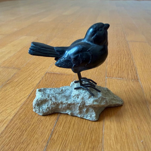 Decorative bird like new black on base