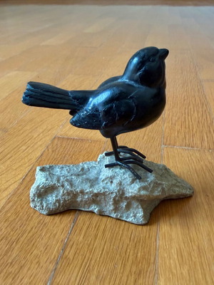 Decorative bird like new black on base