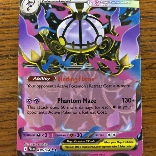 Mega Chandelure ex Pokémon card near mint