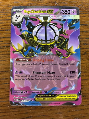Mega Chandelure ex Pokémon card near mint