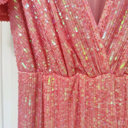 Nazezhda Luxury Sequin Maxi Dress new, pink, size S/M