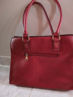 Handbag red two‑tone handheld new