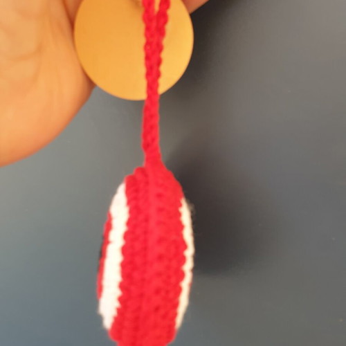Olympiacos knitted handmade mati, new, 18cm×8cm