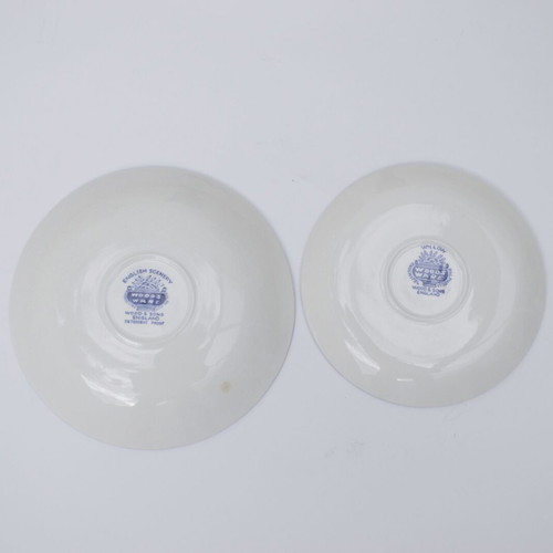 Antique Wood and Sons 2 Blue England Plates