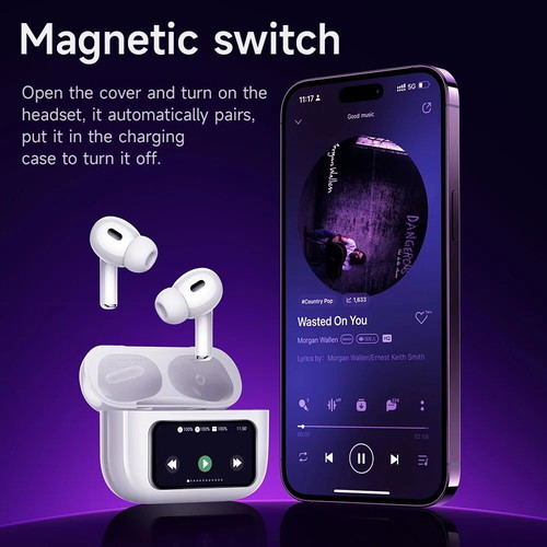 Bluetooth Earbuds V5.4 with Touchscreen and Active Noise Cancelling new
