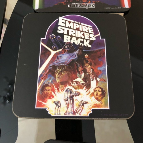 Star Wars set of 13 square coasters like new with original trilogy posters