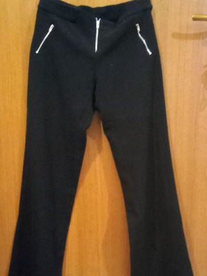 Women's pants L black like new, elastic with zipper