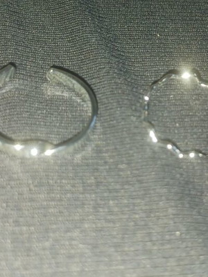 Ring set N1, 4 pieces, new, silver tone, gray