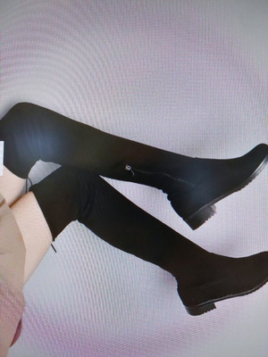 Flat over-the-knee boots new, size 39, black