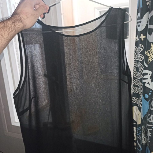 Black transparent sleeveless blouse women XL used