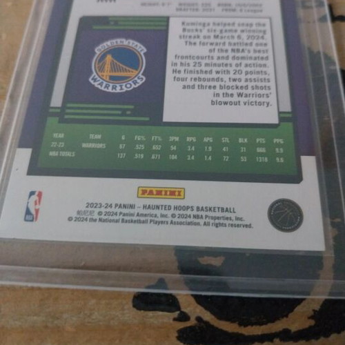 Jonathan Kuminga Panini Haunted Hoops card like new