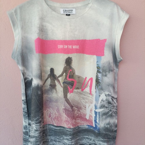 Cropp Active Project Vintage Tank Top like new, surf photoprint