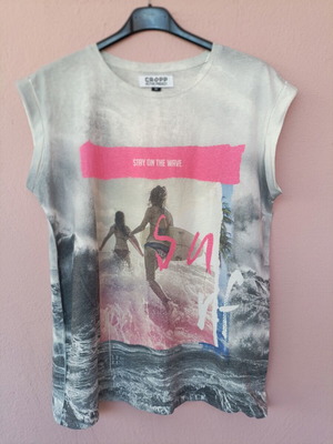 Cropp Active Project Vintage Tank Top like new, surf photoprint