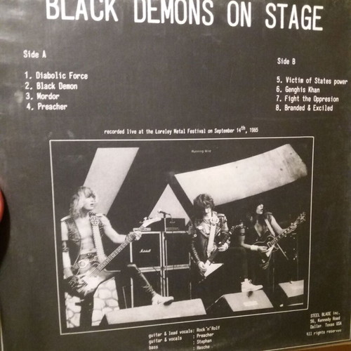 Running Wild Black Demons On Stage LP like new, metal
