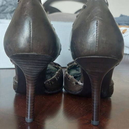 Grey Mer heels No38 like new, brown pumps